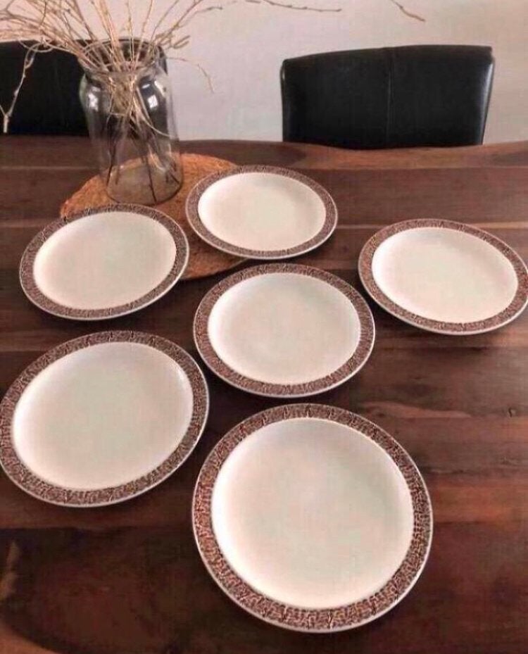 💝 Vintage THOMAS KIRUNA VOGELS dinerbord bord wit bruin, Gebruikt, Ophalen of Verzenden, Bord(en), Overige stijlen