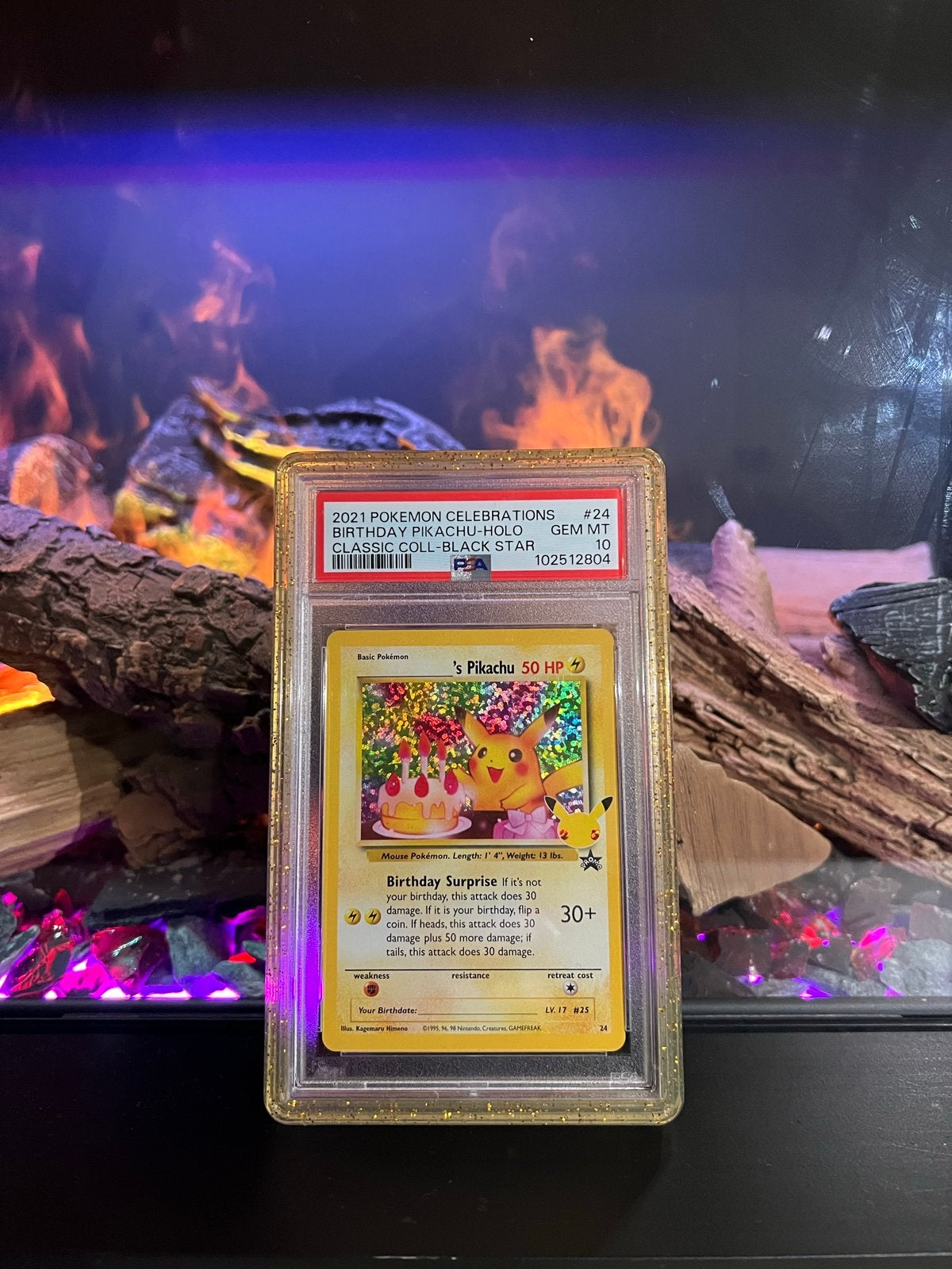 PSA 10 Gem Mint Birthday Pikachu Holo Celebrations, Ophalen of Verzenden, Nieuw, Losse kaart