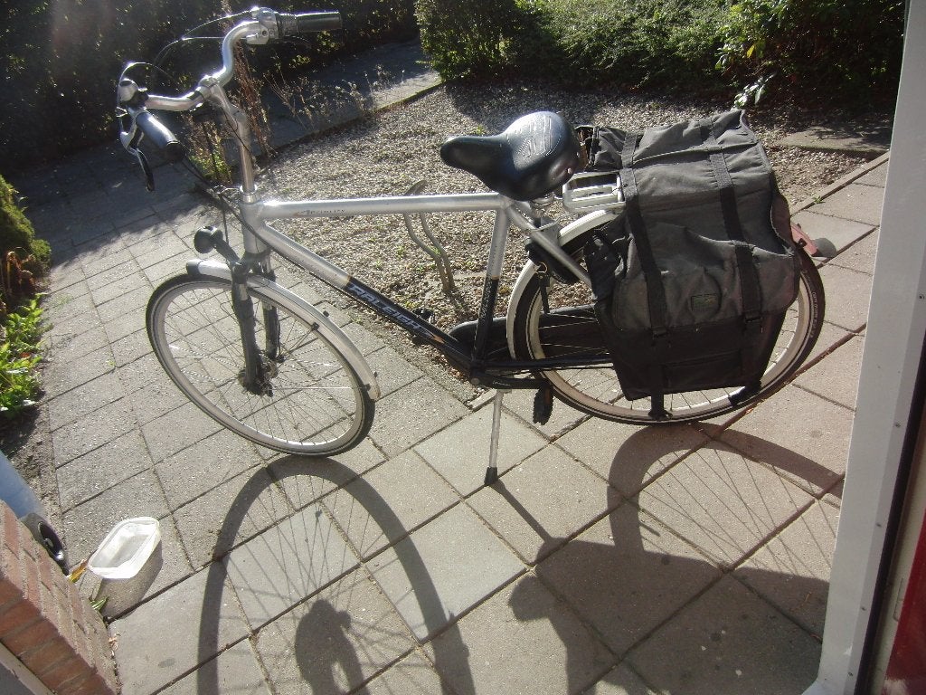 Heren- fiets Raleigh/priority, Fietsen en Brommers, Gebruikt, Versnellingen, Schijfrem, 65 cm of meer