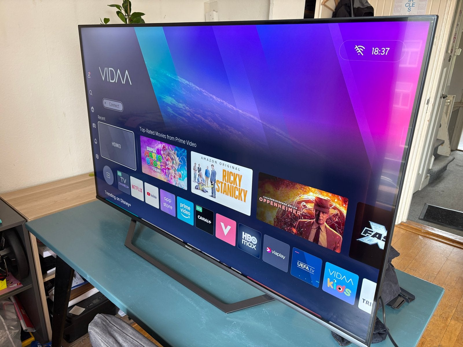 Hisense QLED 55A72KQ 55 inch 4K Smart TV met HDR, Audio, Tv en Foto, Televisies, 50 Hz, LCD, Zo goed als nieuw, 100 cm of meer