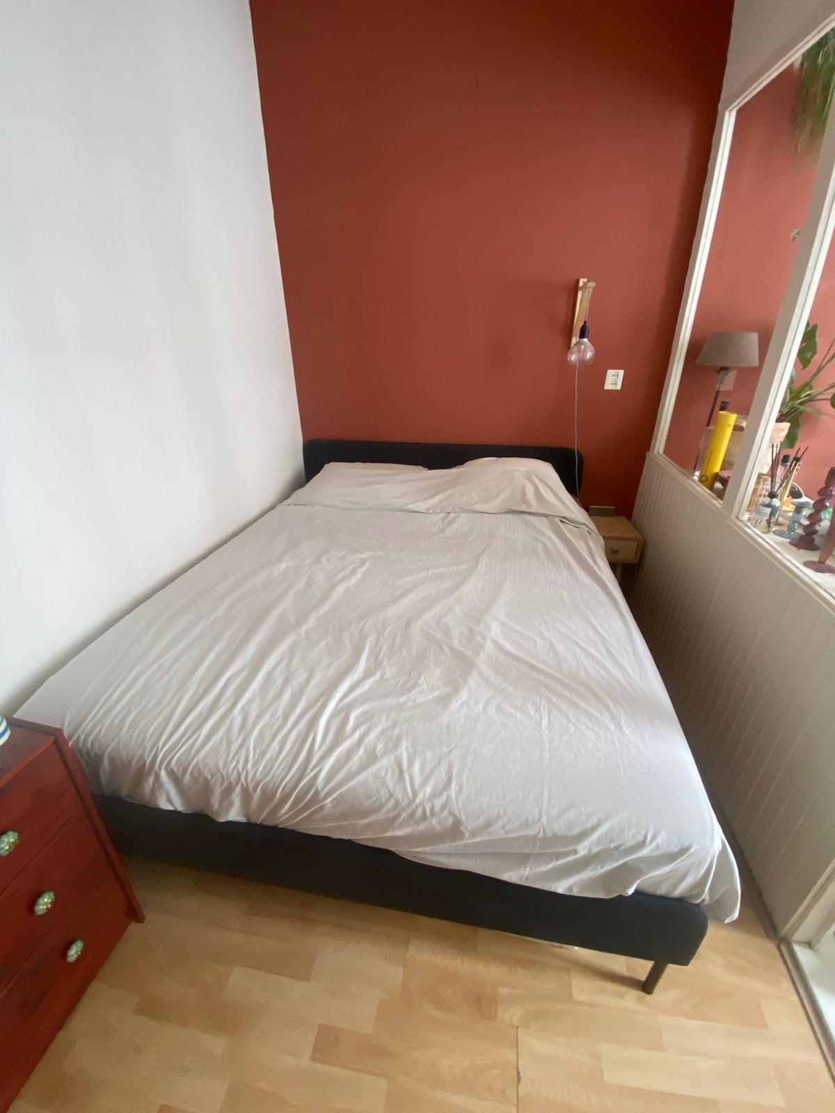 Slattum Ikea 160x200 tweepersoonsbed, Ophalen, Scandi/hotel, Tweepersoons, Zo goed als nieuw