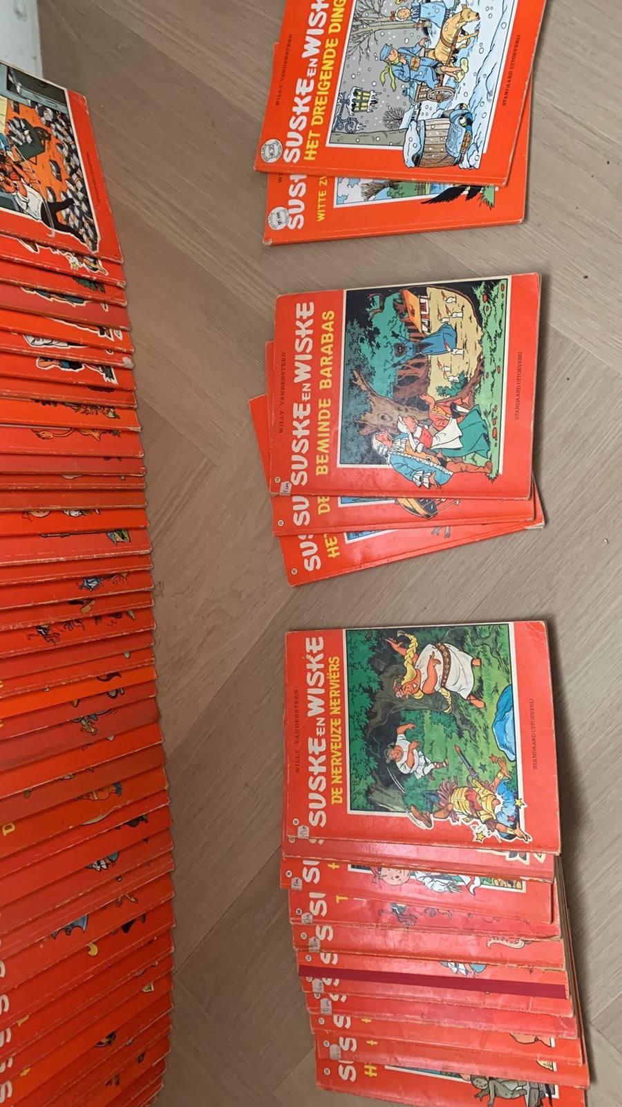 60x Suske en Wiske Rode Reeks,- Grote Partij-De Poenschepper, Boeken, Meerdere comics, Ophalen, Gelezen, Europa