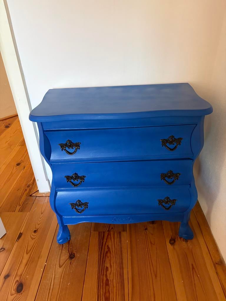 Bijzettafel / Kastje - Lapis Blauw - 65x66cm, Huis en Inrichting, Kasten | Ladekasten, Ophalen, Gebruikt, 50 tot 100 cm, 3 of 4 laden