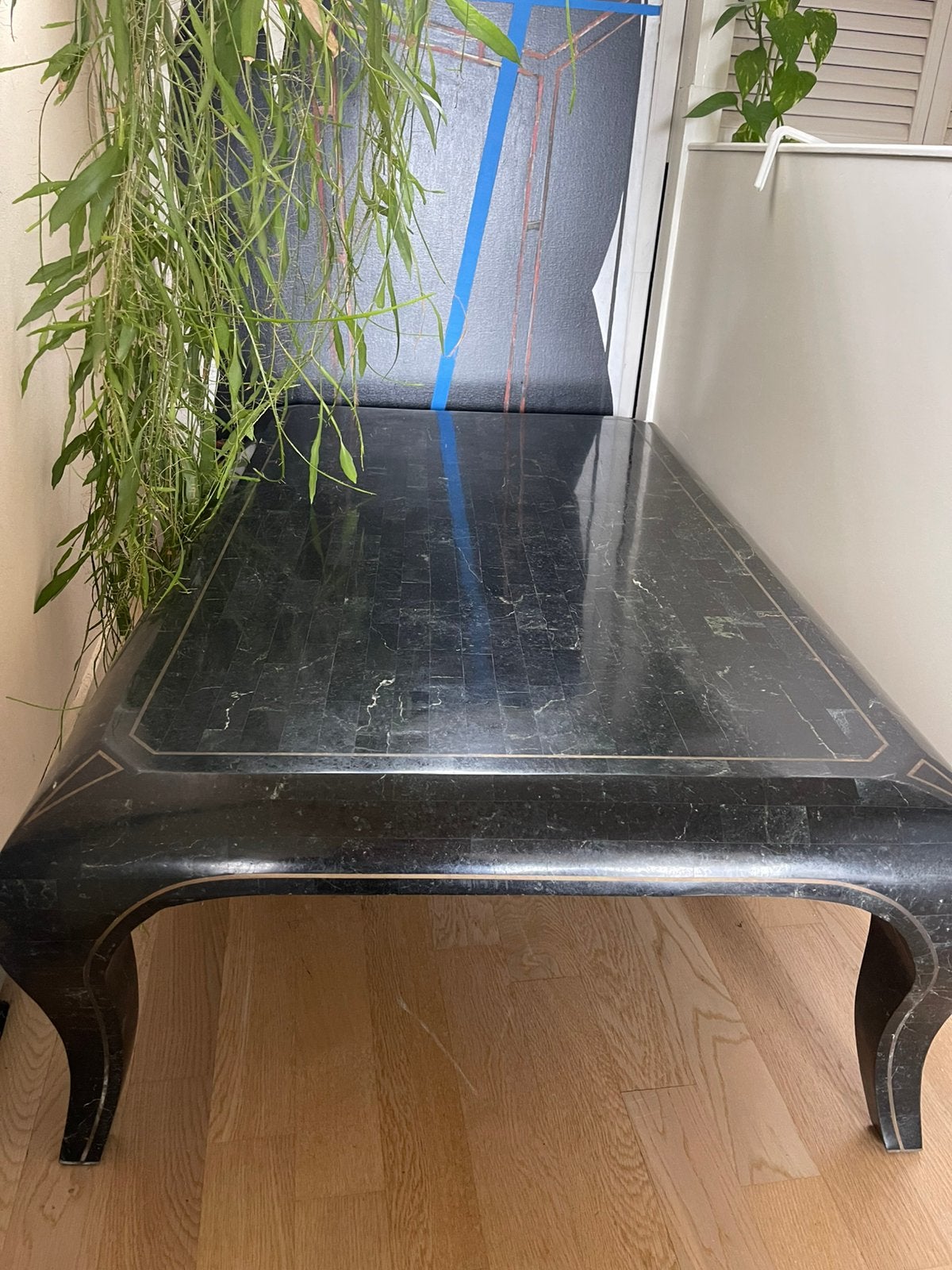 Vintage Tesselated/ marmer salontafel, Overige materialen, 100 tot 150 cm, Zo goed als nieuw, Vintage/ Maitland Smith/ 80's/ tesselated/ marmer
