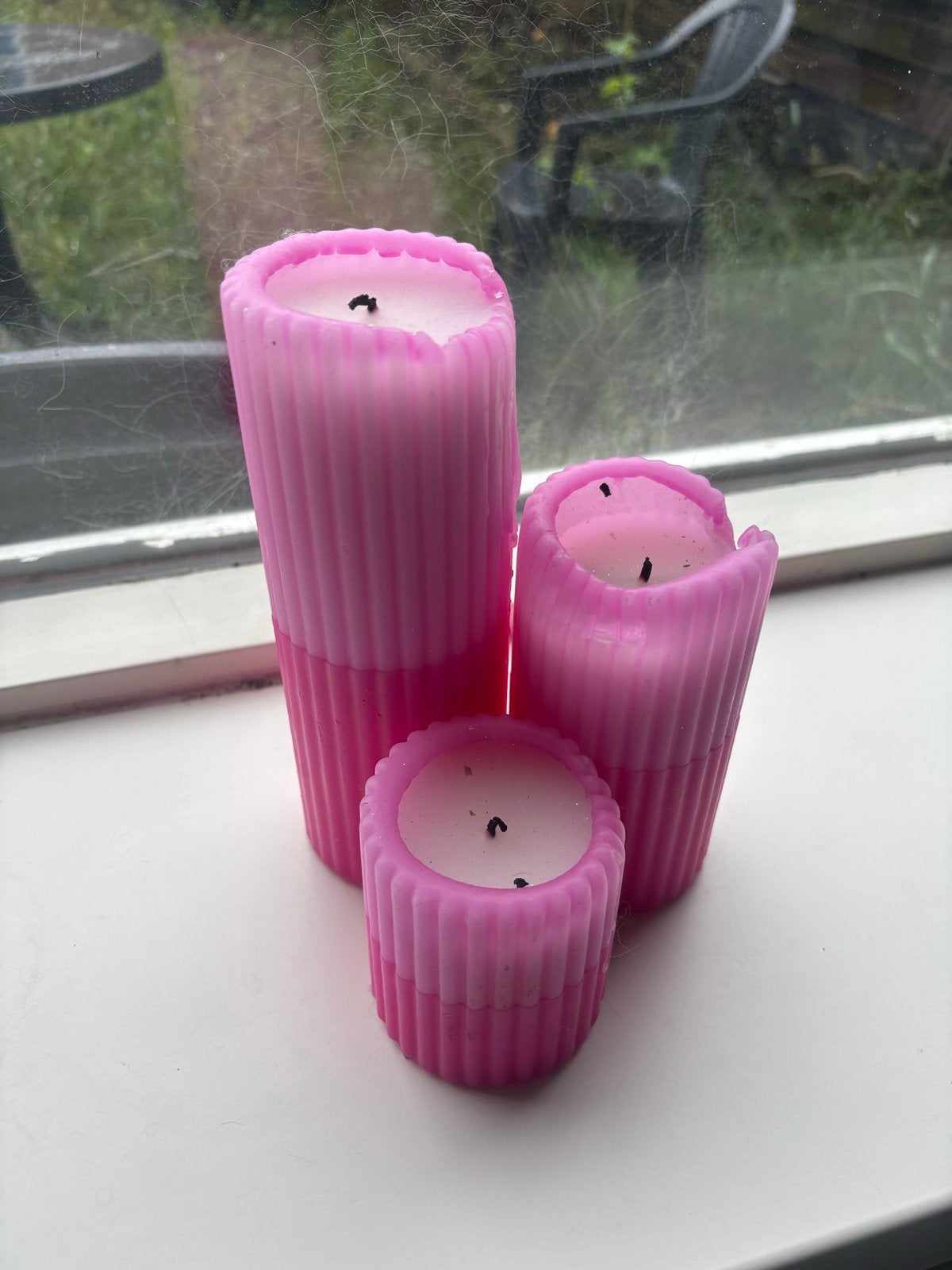 Roze kaarsen set, Ophalen, Gebruikt, Was, Roze