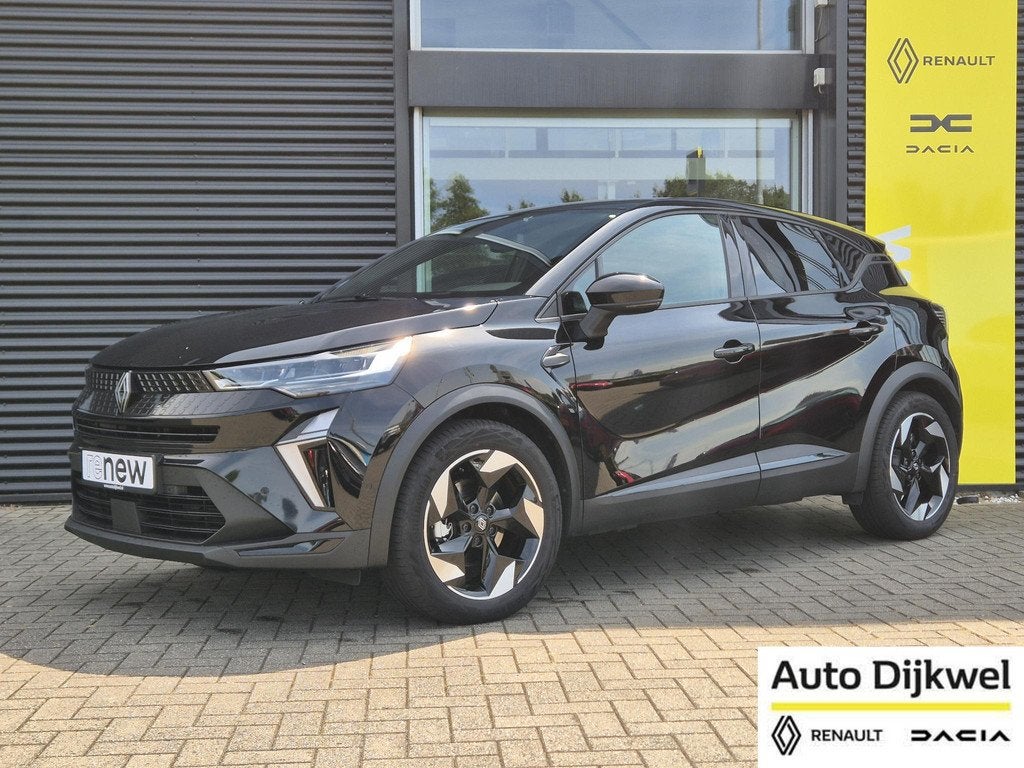 Renault Captur 1.6 E-Tech full hybrid 145 techno Adaptv. Cru, Auto's, Renault, Gebruikt, 4 cilinders, Leder en Stof, Zwart