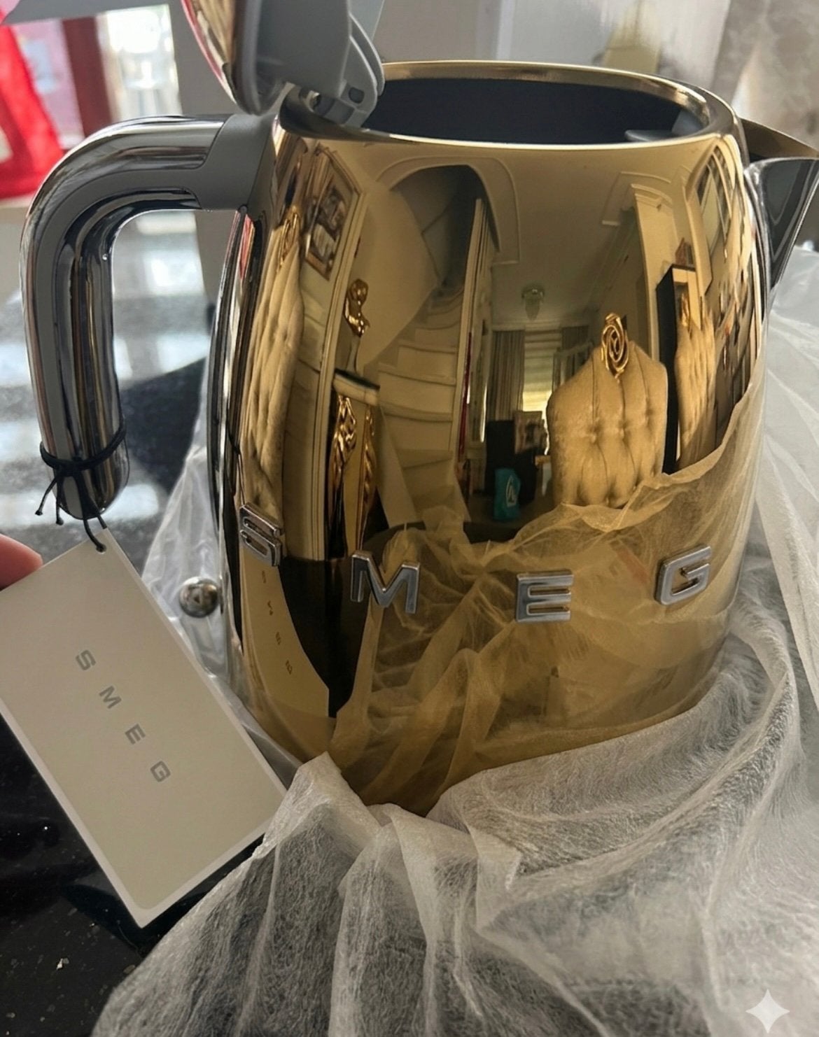 SMEG waterkoker 50´Style Gold, 1 tot 2 liter, Ophalen of Verzenden, Nieuw