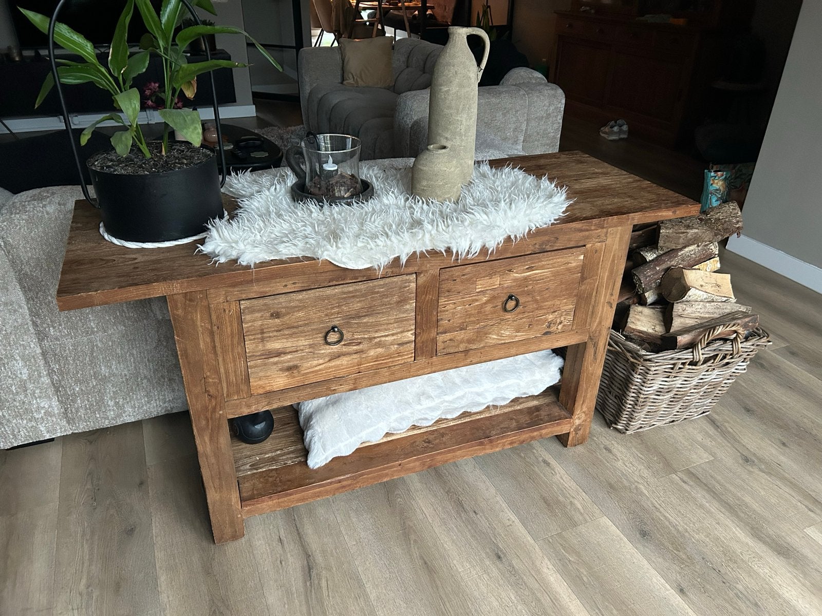 Teak houten kast - 150x79x54 cm, Ophalen, Gebruikt, 150 tot 200 cm, Teakhout