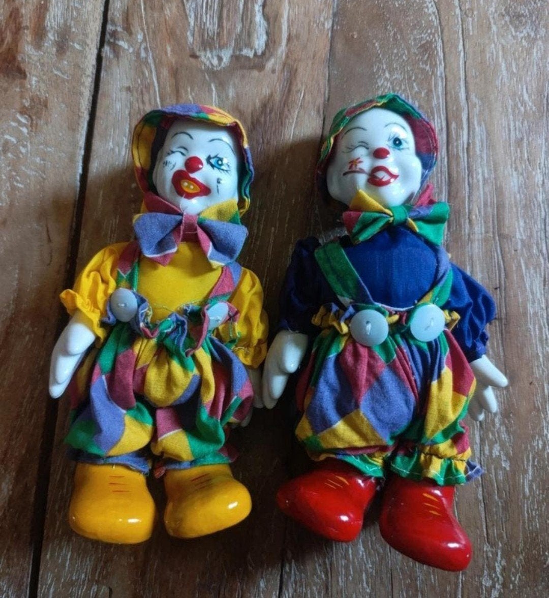 Vintage porseleinen clowns Handmade, Antiek en Kunst, Ophalen