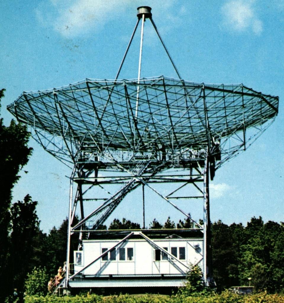 18258 Dwingeloo Drenthe 1972 radio Telescoop, Ophalen of Verzenden, 1960 tot 1980, Gelopen, Drenthe