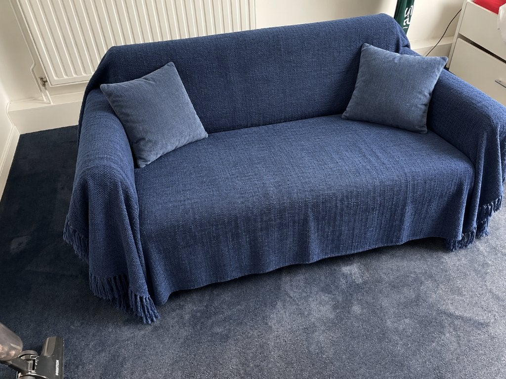 Gratis IKEA 2-zits bank – grijs – 140 cm breed, Ophalen, Gebruikt, Tweepersoons, 75 tot 100 cm