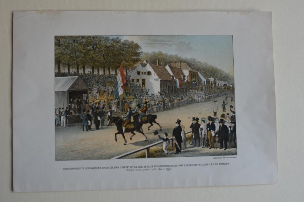 LEEUWARDEN HARDDRAVERIJ IN 1830 Originele Chromolitho E41, Verzenden