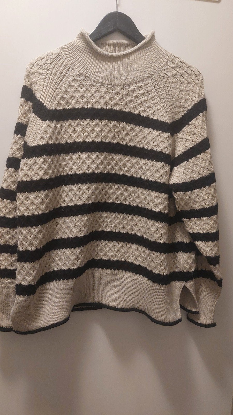 Hema gebreide trui met strepen, maat L, Kleding | Dames, Truien en Vesten, Beige, Maat 42/44 (L), Ophalen of Verzenden, Zo goed als nieuw