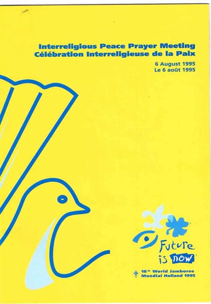 Brochure Wereld Jamboree 1995 Interreligious Peace Prayer, Verzamelen, Ophalen of Verzenden, Zo goed als nieuw, Boek of Tijdschrift