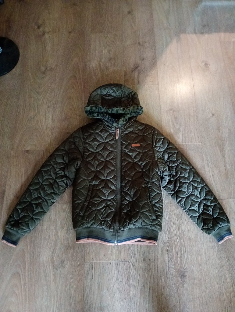 Mooie donkergroene winterjas mt 158/164 NoNo, Meisje, Ophalen of Verzenden, Jurk of Rok, Nono