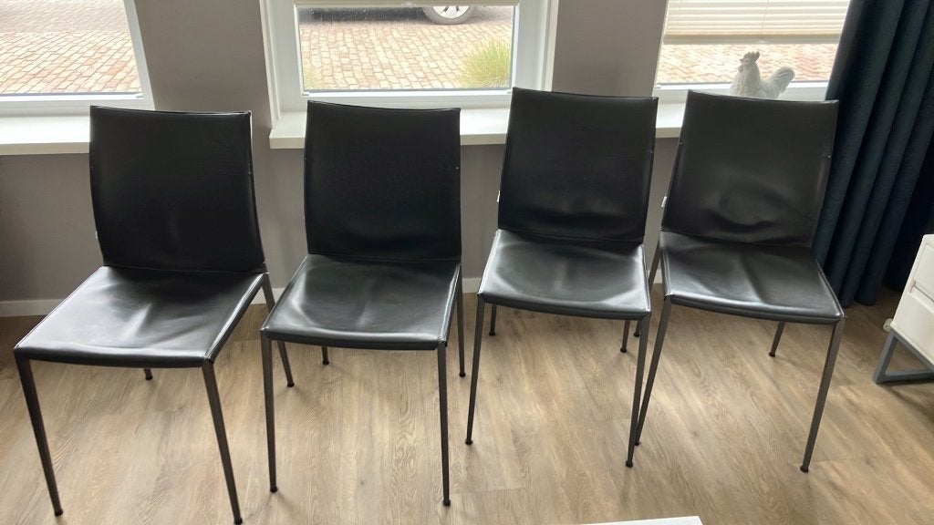 Eetkamerstoelen, Ophalen, Gebruikt, Grijs, Vier