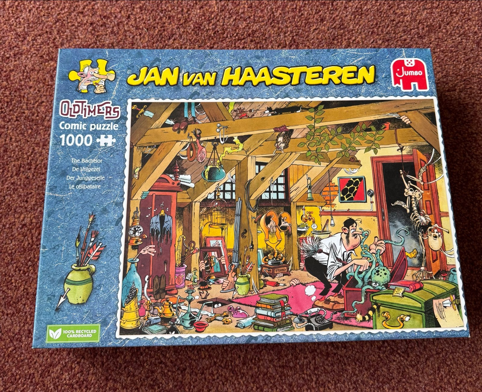 Jan van Haasteren puzzel - De Vrijgezel 1000 stukjes, Ophalen of Verzenden, 500 t/m 1500 stukjes, Zo goed als nieuw, Legpuzzel