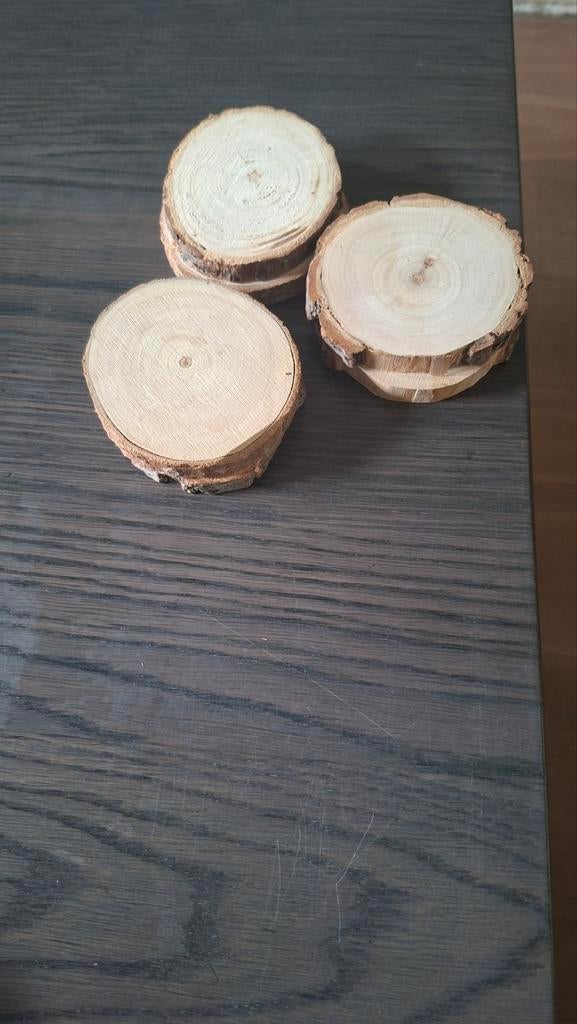 6 Houten onderzetters, Ophalen of Verzenden, Gebruikt, Glas of Kopje
