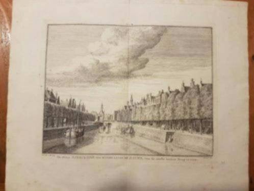Gravure Zierikzee 1754 haven brug Pronk, Ophalen