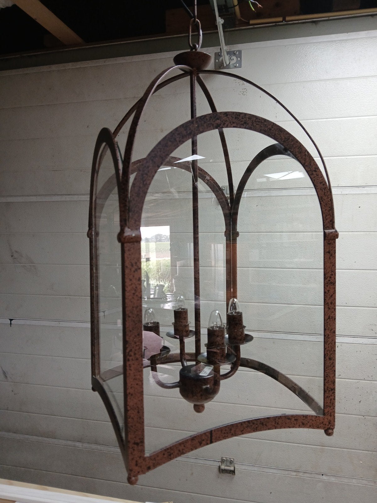 Design Lantaarn Hanglamp - Stout Verlichting - Met Glas, Ophalen, Zo goed als nieuw, Glas, 75 cm of meer