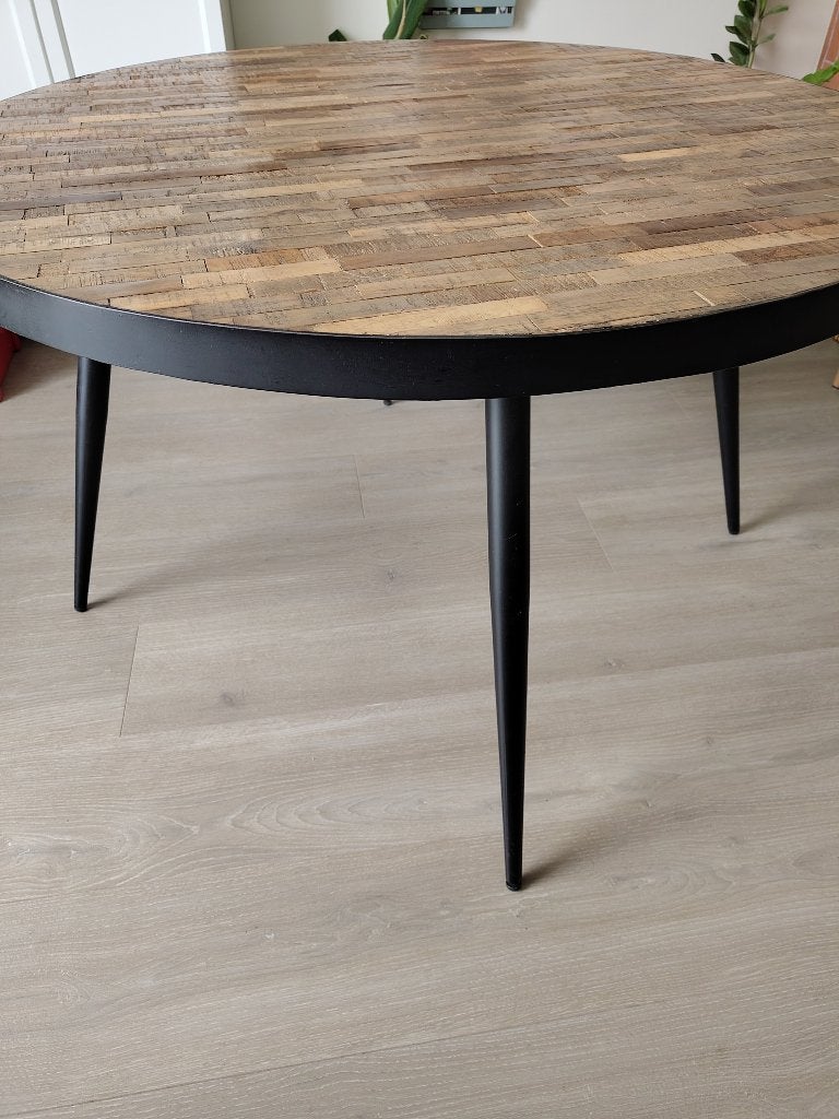 Stevige ronde eettafel, Ophalen, Gebruikt, Rond, Vier personen