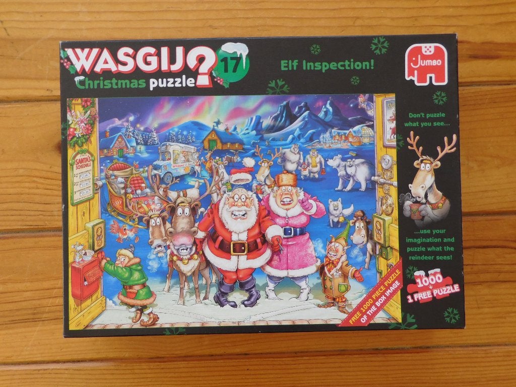 Wasgij Christmas 17 Elf Inspection! 2x 1000 stukjes, Hobby en Vrije tijd, Denksport en Puzzels, Ophalen of Verzenden, 500 t/m 1500 stukjes