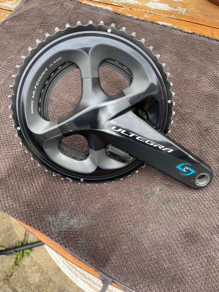 Shimano Ultegra Crankstel met dubbele  Stages Powermeter, Crankstel of Pedalen, Gebruikt, Ophalen of Verzenden, Aluminium