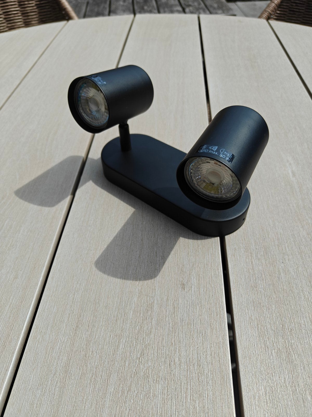 moderne duo lamp zwart, Ophalen, Zo goed als nieuw