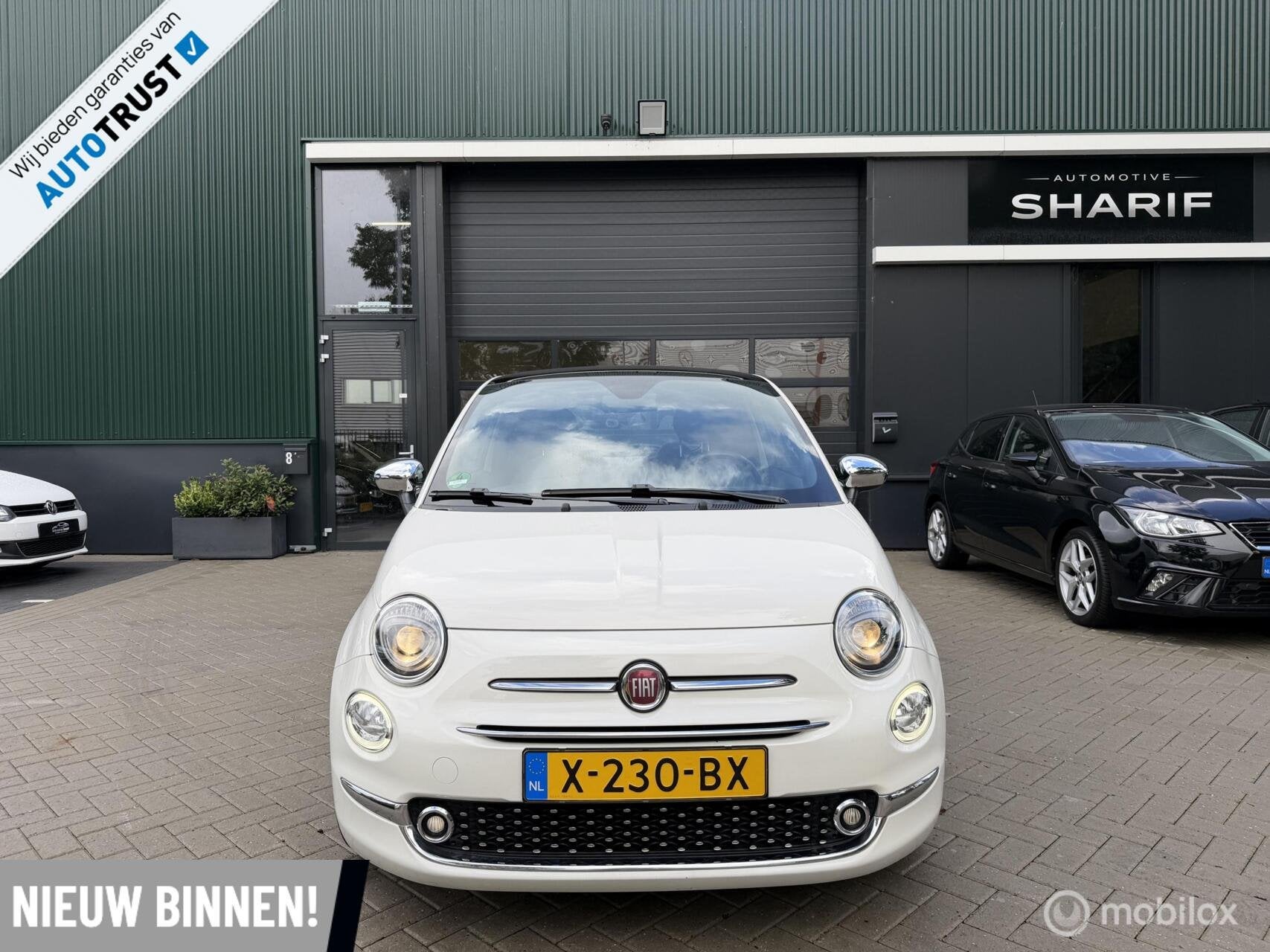 Fiat 500 1.0 Hybrid Launch Edition CarPlay|Pano|Leder|Navi|, Auto's, Euro 6, 4 stoelen, Wit, Leder
