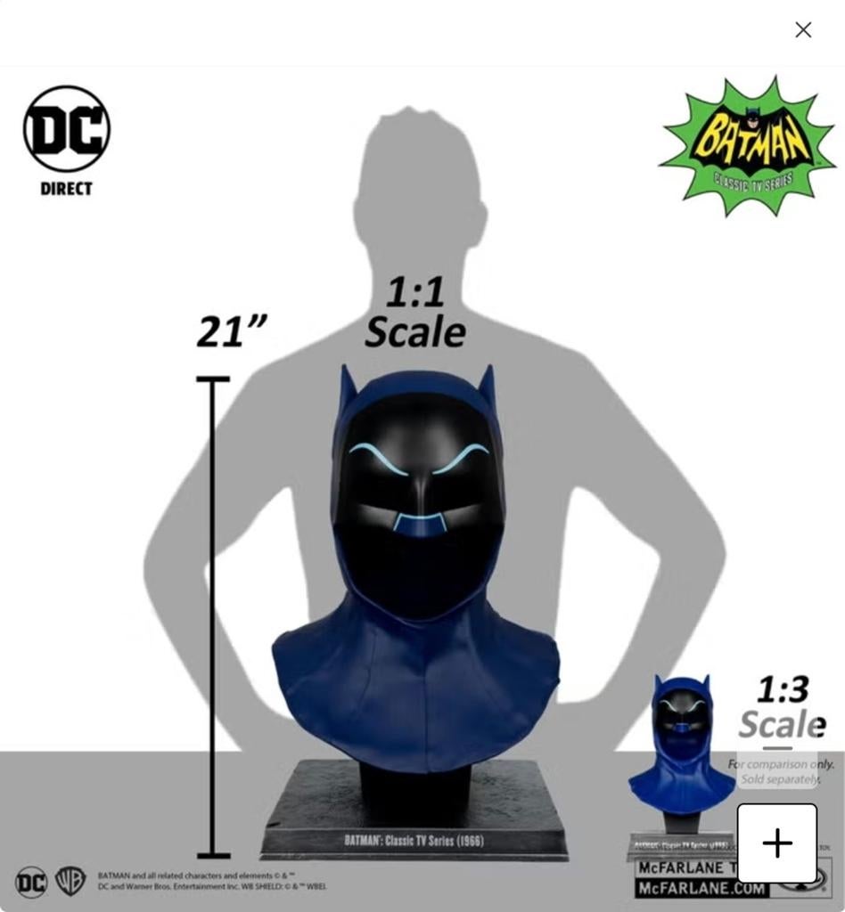McFarlane Toys Batman bust 1966 DC Direct Replica 1:1 Cowl, Ophalen of Verzenden, Nieuw