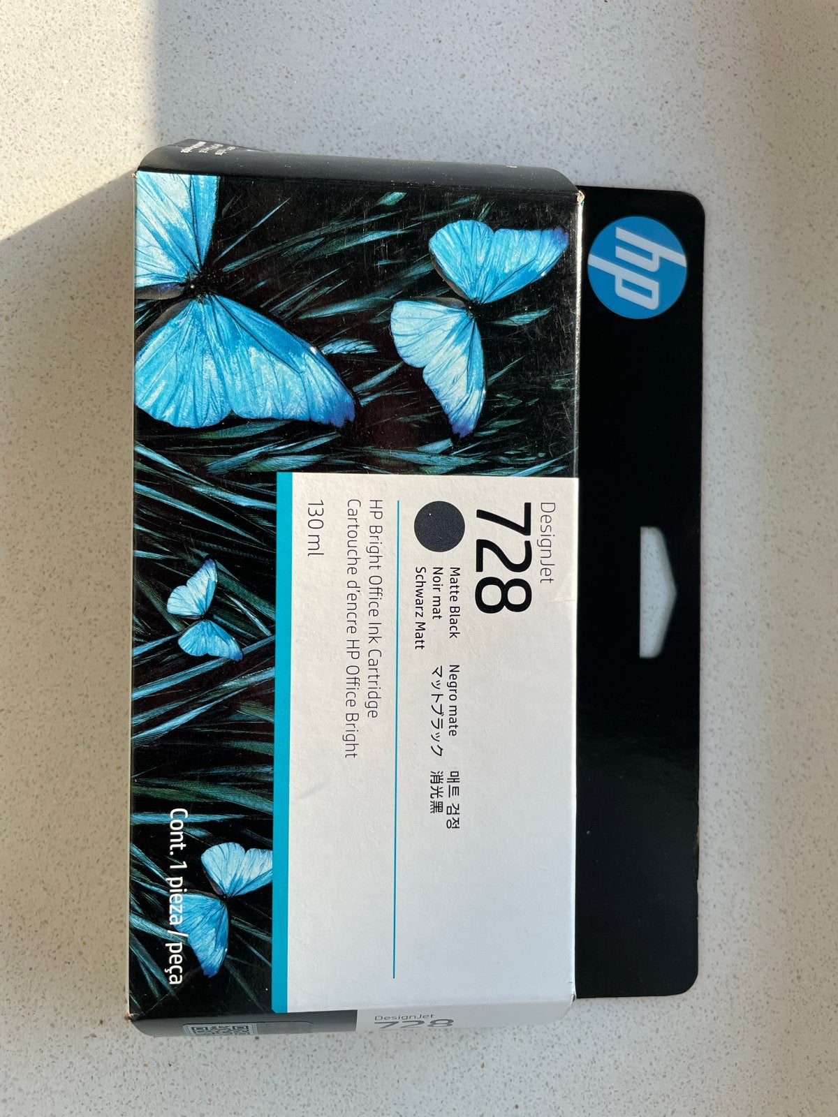 HP 728 DesignJet Inktcartridge Mat Zwart 130ml, Ophalen of Verzenden, Nieuw, Cartridge