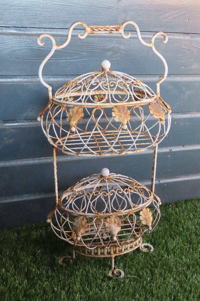 Grote ijzeren etagère uit Frankrijk, Antiek en Kunst, Curiosa en Brocante, Ophalen