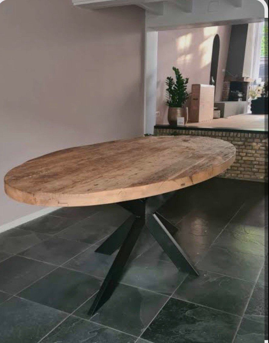 eettafel ovaal, Huis en Inrichting, Ophalen, Gebruikt, 100 tot 150 cm, 200 cm of meer