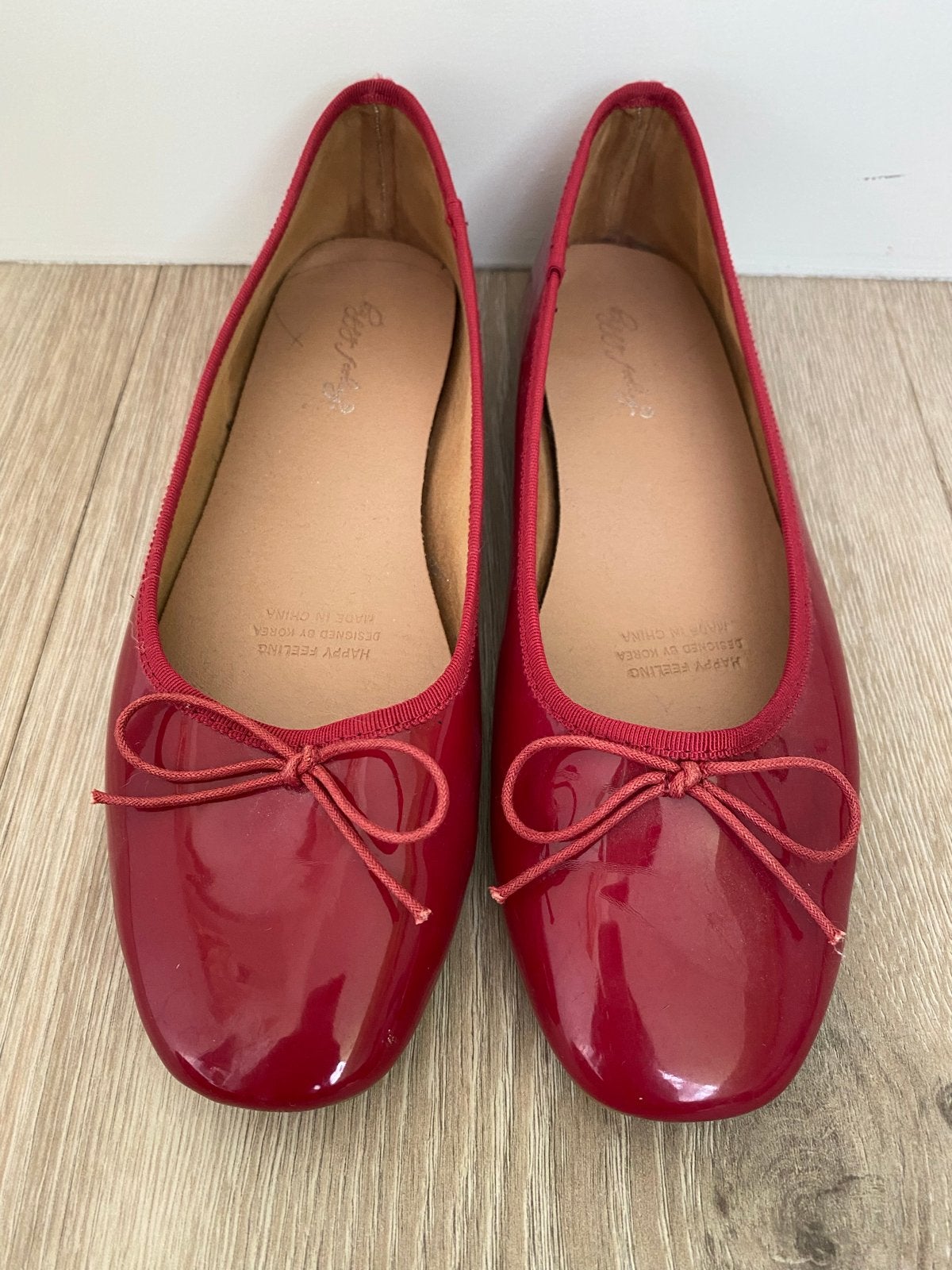 Rode glanzende ballerina EUR 39, Zo goed als nieuw, Rood, Ballerina's, Ophalen of Verzenden