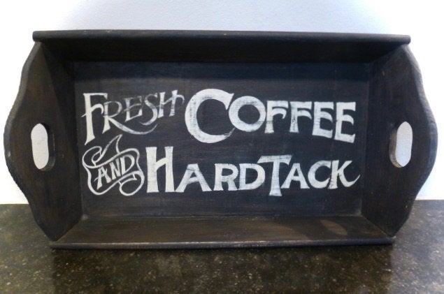 Houten dienblad / Coffee / koffie / wand bord / Americana, Handgemaakt, Ophalen of Verzenden, Zo goed als nieuw, B6