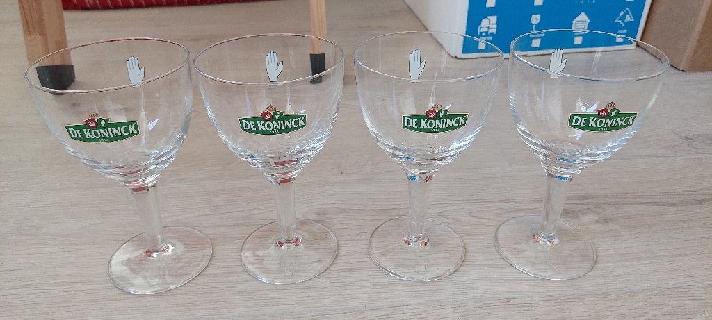 4 Bierglazen De Koninck, Ophalen of Verzenden, Zo goed als nieuw, Bierglas