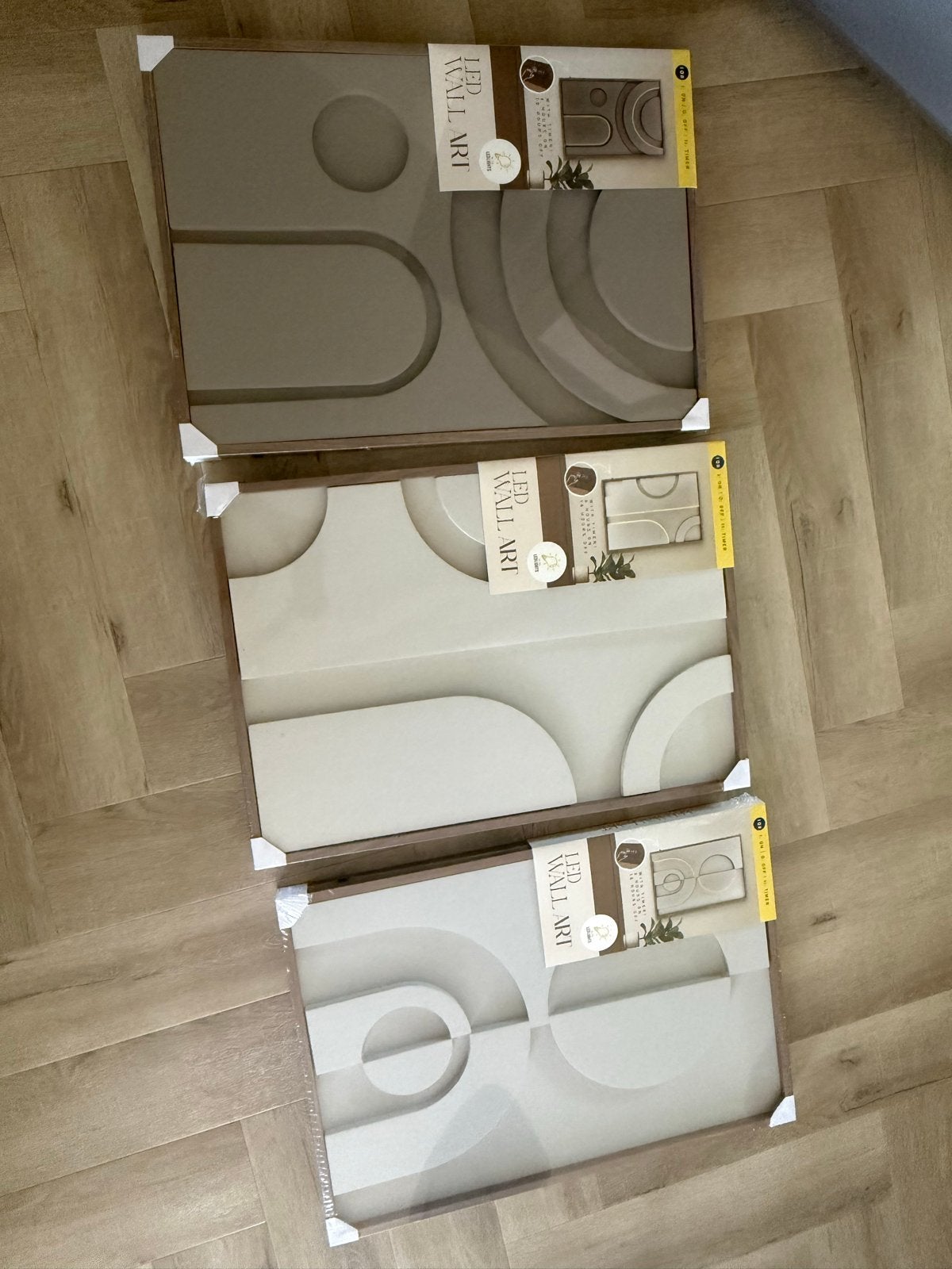 (Action) LED Wanddecoratie - Moderne Abstracte Kunst, Ophalen, Met verlichting, Meerkleurig, Kunststof