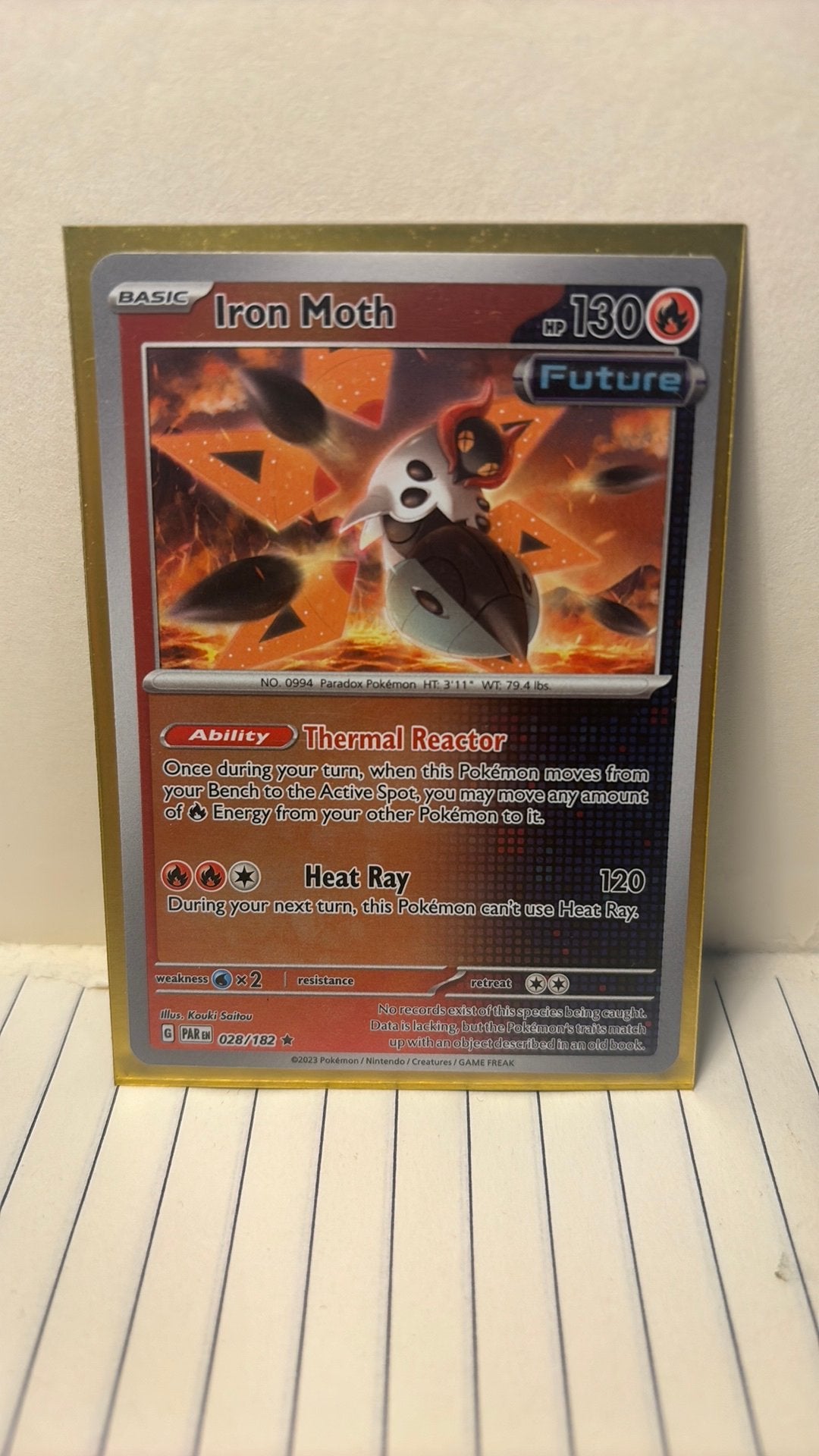 Iron Moth 028/182 paradox rift holo pokemon kaart, Ophalen of Verzenden, Nieuw