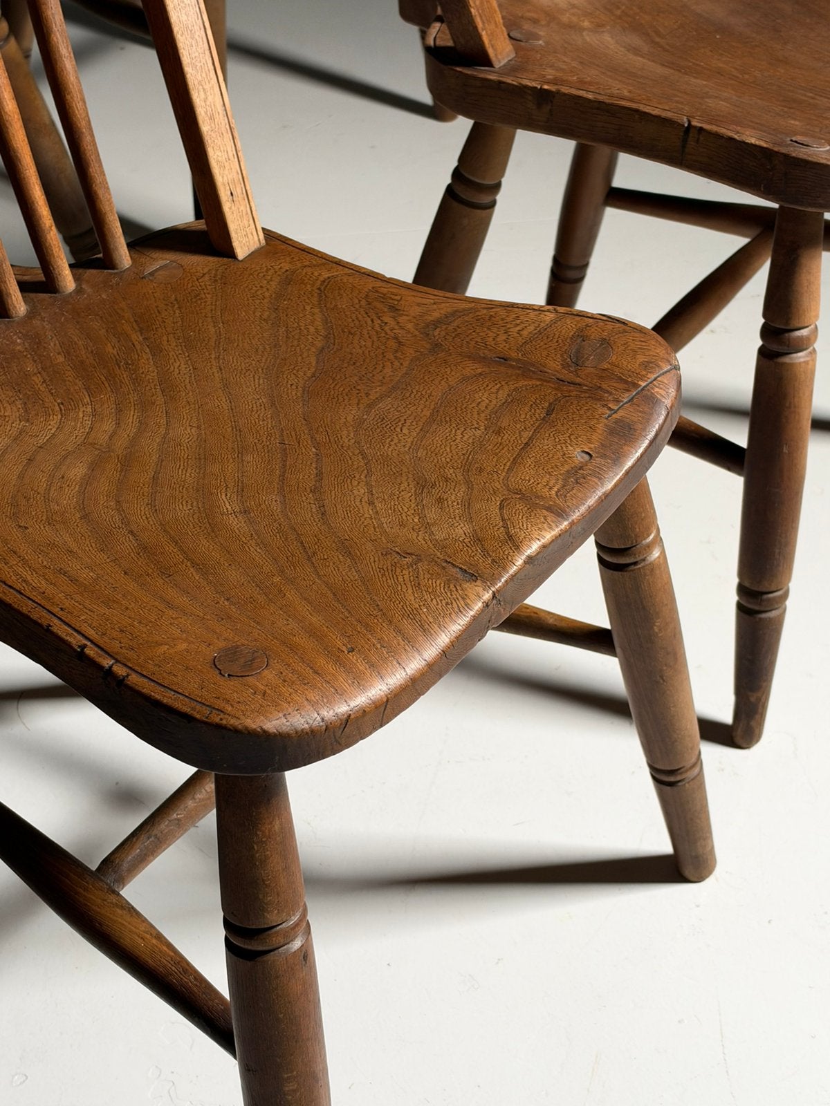 Set van 6 Windsor stoelen antiek, Bruin, Ophalen of Verzenden, Vijf, Zes of meer stoelen, A