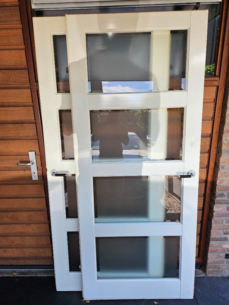 Opdek binnendeuren met geslepen glazen panelen, Doe-het-zelf en Verbouw, Ophalen, Gebruikt, 80 tot 100 cm, Binnendeur