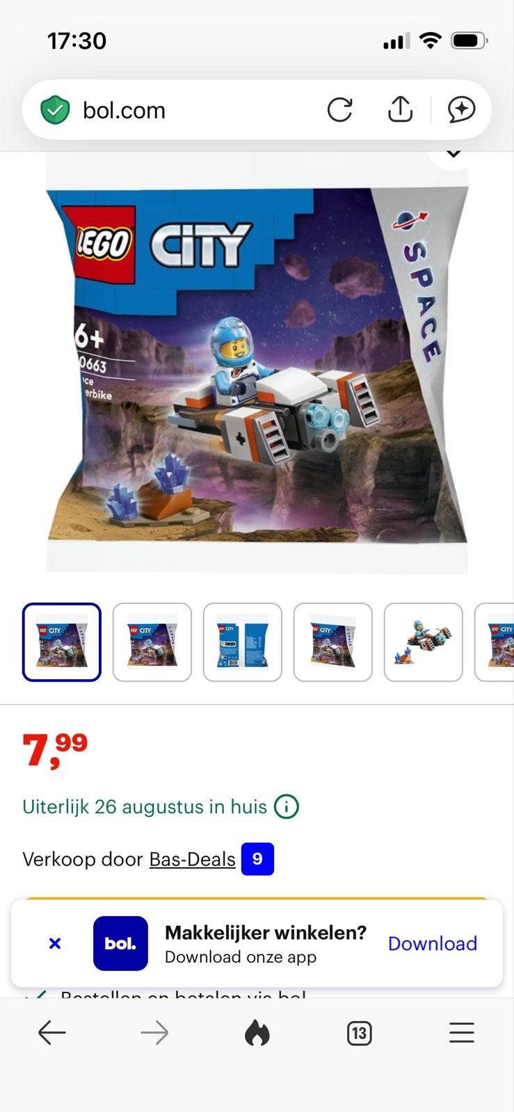 Lego City Space Hoverbike (30663) - Nieuwstaat, City, Lego, Ophalen of Verzenden, Zo goed als nieuw