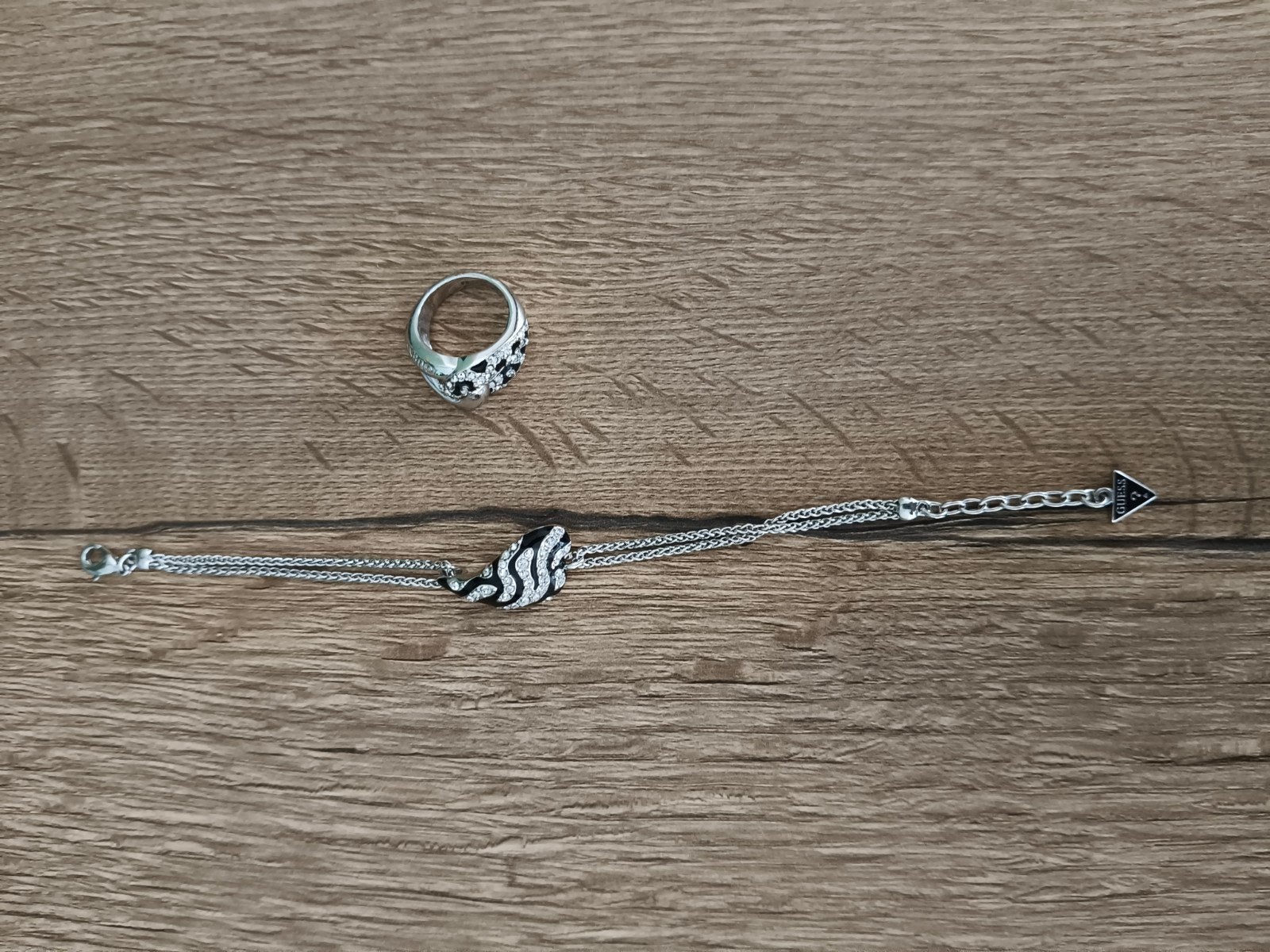 Guess ring en armband set, Ophalen of Verzenden, Zo goed als nieuw, 17 tot 18, Dame