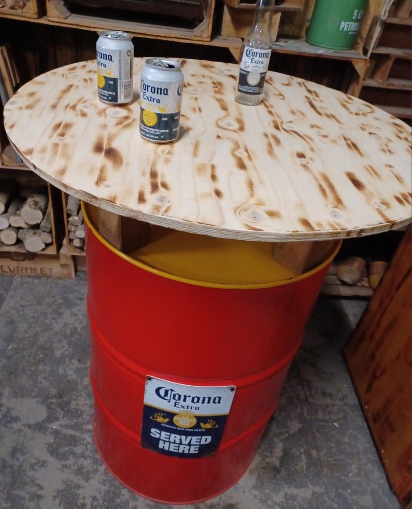 Sta-tafel Corona beer, Ophalen, Rond, Metaal