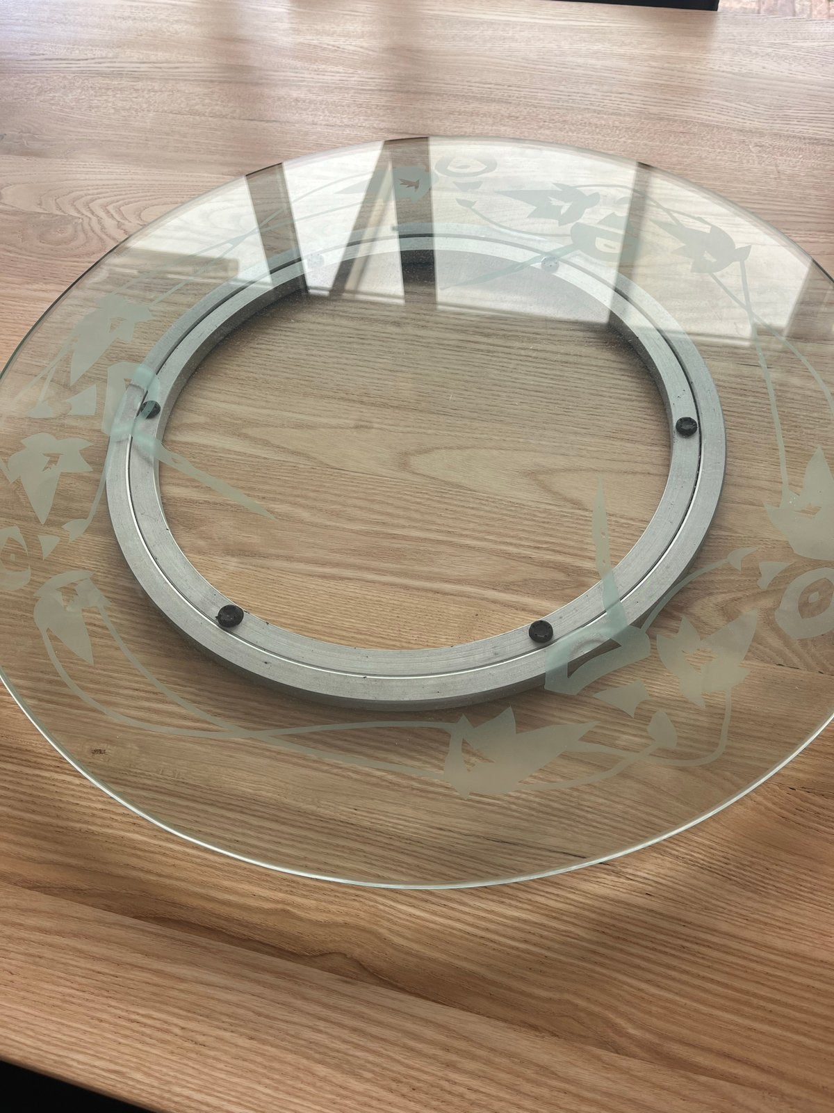 Glazen Draaiplateau - 60 cm - Dik Glas, Ophalen, Zo goed als nieuw, Meerkleurig, Glas
