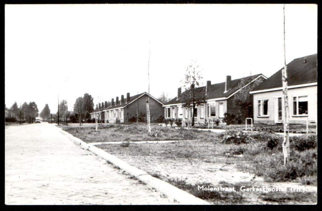 Oude ansicht - Gerkesklooster - Molenstraat - Frl., Ophalen of Verzenden, 1940 tot 1960, Ongelopen, Friesland