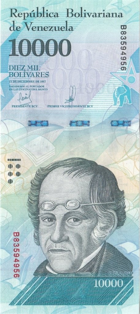 Venezuela bankbiljet 10.000 Bolivares 2017 UNC, Pick 98b, Ophalen of Verzenden, Zuid-Amerika, Los biljet