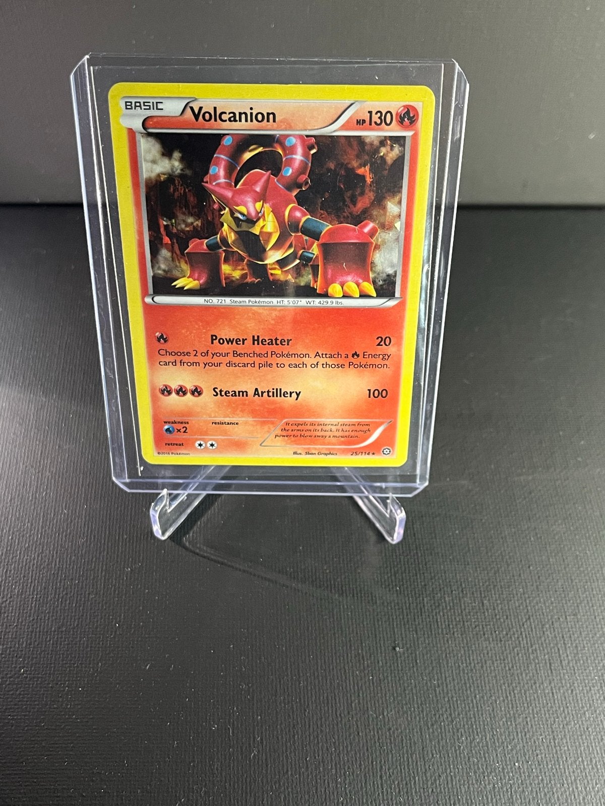 Pokémon Kaart Volcanion Cracked Ice Holo, Hobby en Vrije tijd, Verzamelkaartspellen | Pokémon, Zo goed als nieuw, Losse kaart