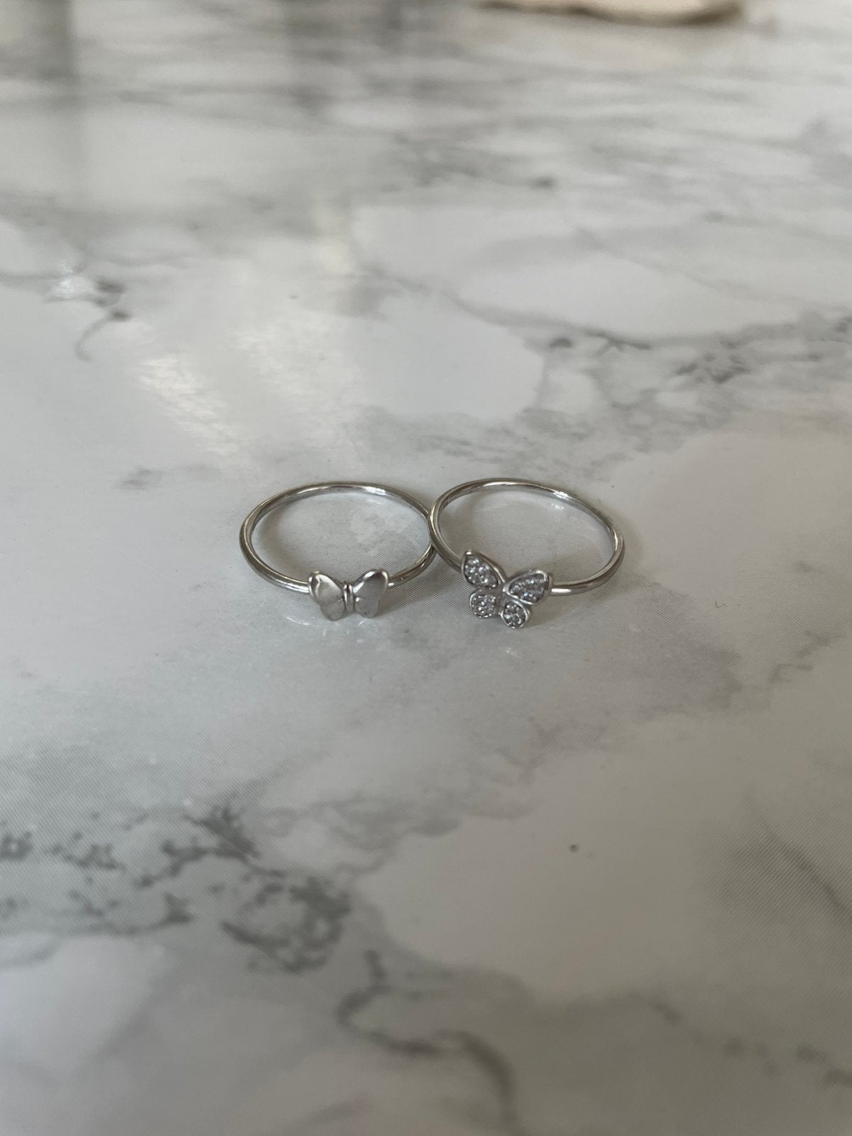 Zilvere ringen met vlindertjes maat 17.5 lucardi, Ophalen of Verzenden, Zo goed als nieuw, 17 tot 18, Dame