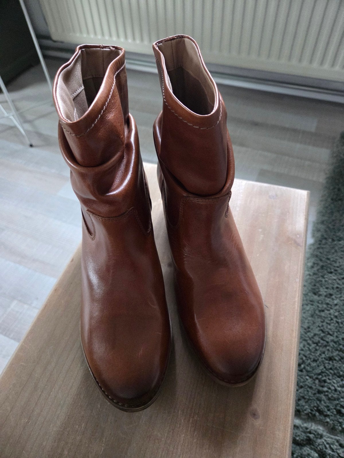 Korte leren enkellaarsjes, Kleding | Dames, Schoenen, Anna Field, Bruin, Lage of Enkellaarzen, Nieuw