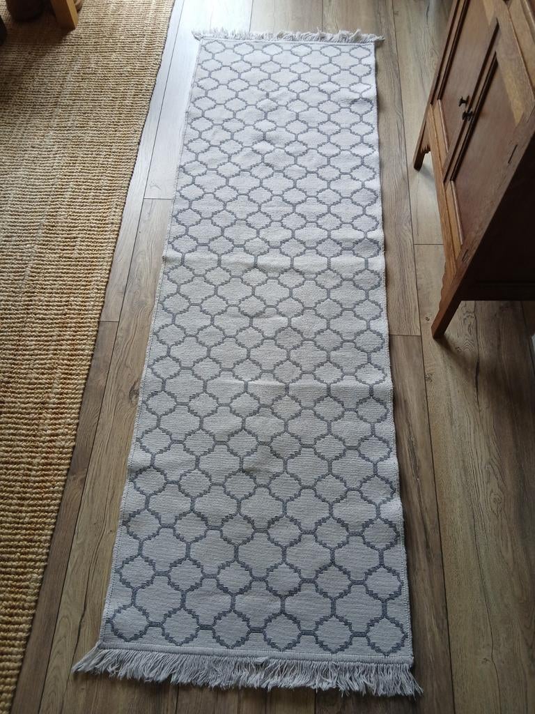 Leuke vloerloper met motief, 200 cm of meer, Grijs, Rechthoekig, 50 tot 100 cm